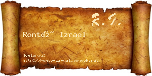 Rontó Izrael névjegykártya